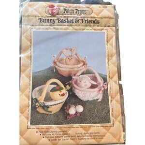 Vintage Patch Press Bunny Basket & Friends Pattern No. 356B Easter Spring DIY UC